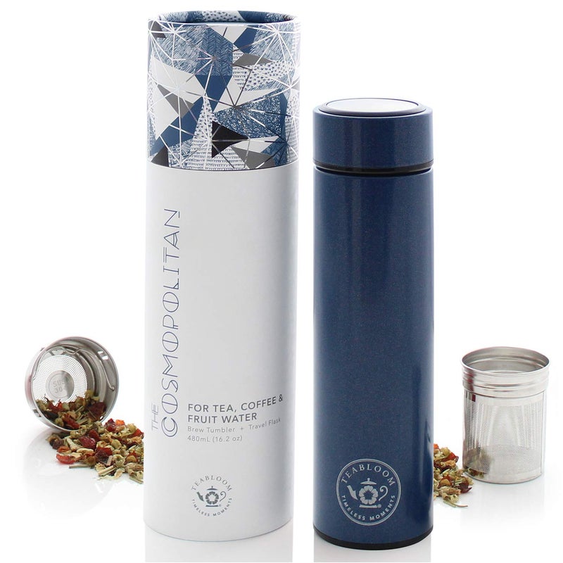 Teabloom - The ORIGINAL All-Brew Travel Tumbler & Thermos | OPRAHâ€™s Favorite | 16oz/480ml Insulated Water Bottle/Tea Flask/Cold Brew Coffee Mug - Image 1